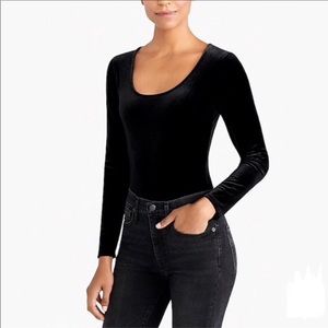 J. Crew black velvet bodysuit